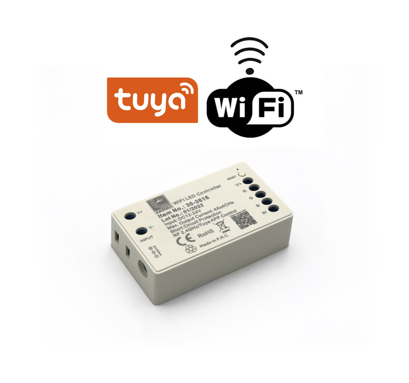 ΜΗΧ/ΜΟΣ CONTROLLER TUYA SMART WiFi RGB/RGB+W 12/24VDC 16A 30-3616