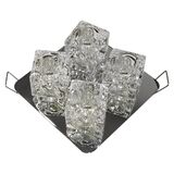 Recessed Spot light Quatro Square Crystals WL-905 JC4 clear glasses chrome base
