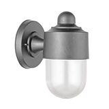 WALL MOUNT FIXTURE PC CYLINDRICAL DOWN D:97MM H:19CM E27 IP44  GREY