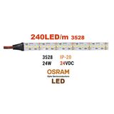 ΤΑΙΝΙΑ LED 5m 24VDC 24W/m 2835 240LED/m 4000K IP20(OSRAM LED)