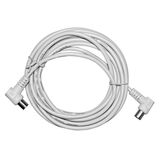TV cable right angled male to right angled female 10m white