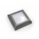 LED WALL CEILING PC SQUARE D125MM 4W 3000K IP65 GREY