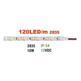 Led strip 5m 12VDC 10W/m 120LED/m cold white IP54