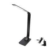LED Desk Lamp dimmable color temperature,touch switch,charger,USB output with 12V/1,5A adapterblack