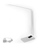 LED Desk Lamp dimmable color temperature,touch switch,charger,USB output with 12V/1,5A adapter silver