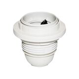 Plastic lampholder E14 M10(1/8'') white with thread with two rings White