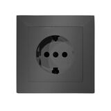 Complete Socket IP20 Schuko 16A 230V, with children protection Anthracite