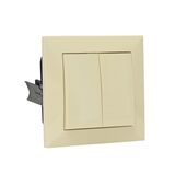 Complete Switch IP20 10A 230V two circuite with common incoming line Beige