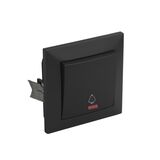 Complete Doorbell switch with light, 10A Anthracite