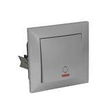 Complete Doorbell switch with light, 10A Silver