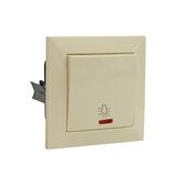 Complete IP20 Light Switch insert N1T (push button) with light, 10A Beige