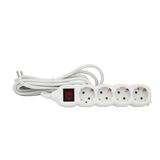 ΠΟΛΥΠΡΙΖΟ ΜΕ ΔΙΑΚΟΠΤΗ+ΚΑΛΩΔΙΟ 3x1.5mm² 3μ 4 ΣΟΥΚΟ ΛΕΥΚΟ