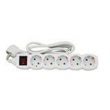 ΠΟΛΥΠΡΙΖΟ ΜΕ ΔΙΑΚΟΠΤΗ+ΚΑΛΩΔΙΟ 3x1.5mm² 1.5μ 5 ΣΟΥΚΟ ΛΕΥΚΟ