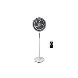 Stand Fan white Φ30cm 80W with grey blades and remote controller