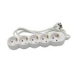 ΠΟΛΥΠΡΙΖΟ ΜΕ ΚΑΛΩΔΙΟ 3x1mm² 1.5μ 5 ΣΟΥΚΟ ΛΕΥΚΟ
