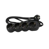 ΠΟΛΥΠΡΙΖΟ ΜΕ ΚΑΛΩΔΙΟ 3x1.5mm² 1.5μ 4 ΣΟΥΚΟ ΜΑΥΡΟ