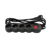 ΠΟΛΥΠΡΙΖΟ ΜΕ ΔΙΑΚΟΠΤΗ+ΚΑΛΩΔΙΟ 3x1.5mm² 3μ 4 ΣΟΥΚΟ ΜΑΥΡΟ