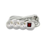 ΠΟΛΥΠΡΙΖΟ ΜΕ ΔΙΑΚΟΠΤΗ+ΚΑΛΩΔΙΟ 3x1.5mm² 3μ 3 ΣΟΥΚΟ ΛΕΥΚΟ