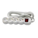 ΠΟΛΥΠΡΙΖΟ ΜΕ ΔΙΑΚΟΠΤΗ+ΚΑΛΩΔΙΟ 3x1.5mm² 3μ 4 ΣΟΥΚΟ ΛΕΥΚΟ
