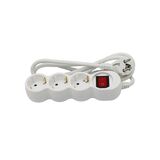 ΠΟΛΥΠΡΙΖΟ ΜΕ ΔΙΑΚΟΠΤΗ+ΚΑΛΩΔΙΟ 3x1.5mm² 1.5μ 3 ΣΟΥΚΟ ΛΕΥΚΟ