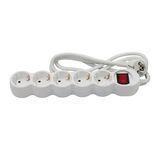 ΠΟΛΥΠΡΙΖΟ ΜΕ ΔΙΑΚΟΠΤΗ+ΚΑΛΩΔΙΟ 3x1.5mm² 1.5μ 5 ΣΟΥΚΟ ΛΕΥΚΟ