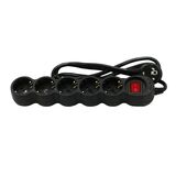 ΠΟΛΥΠΡΙΖΟ ΜΕ ΔΙΑΚΟΠΤΗ+ΚΑΛΩΔΙΟ 3x1.5mm² 1.5μ 5 ΣΟΥΚΟ ΜΑΥΡΟ