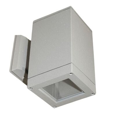 Wall mounted Aluminum Square Up 108x108mm Spot lighting fitting 7163 E27 IP44 grey