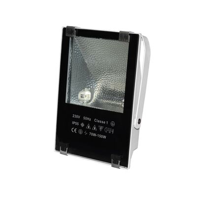 Aluminum Projector HQI 150W IP55 Asymmetrical beam with glass frame inox clips & screws white