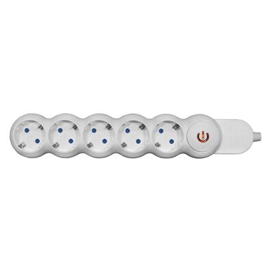 Bubble Multisocket with 5schuko sockets with switch, without cable, white