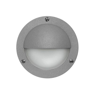 Wall/ceiling Aluminum Round light with shade 9092 IP54 230V 15Led grey body frosted glass blue