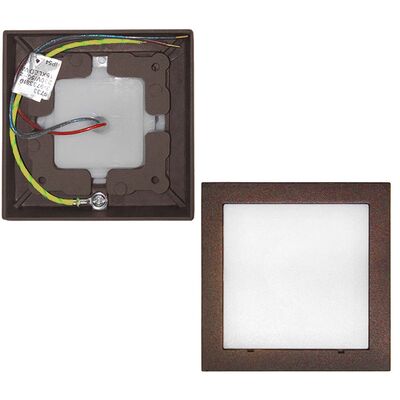 Wall mounted Lighting Fitting Square 9733 IP54 16Led 230V grained rust frame Cool White