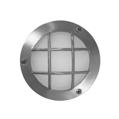Wall/ceiling Aluminum Round net light 9094 IP54 230V 15Led satin body frosted glass blue