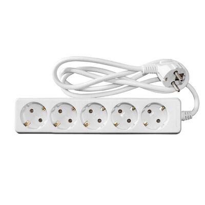 Multisocket with 3x1mm² 1.5m cable 5schuko white