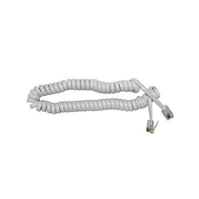 Telephone cable spiral 4P4C 2m white