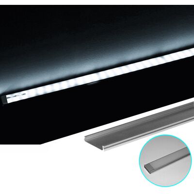 Aluminum profile 1m wall mounted wide for led strips max W:21mm height=6mm