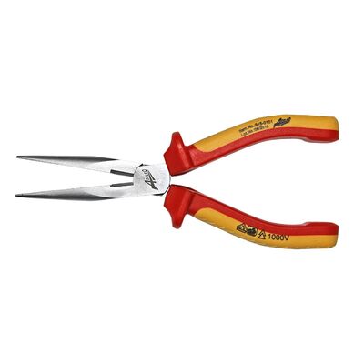 Long nose Plier VDE 1000V yellow-red handle straight 200mm