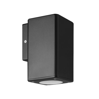 Wall mounted Plastic square Spot lighting fitting 90x90 GU10 IP54 black