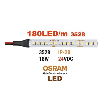 ΤΑΙΝΙΑ LED 5m 24VDC 18W/m 180LED/m ΘΕΡΜΟ IP20(OSRAM LED)
