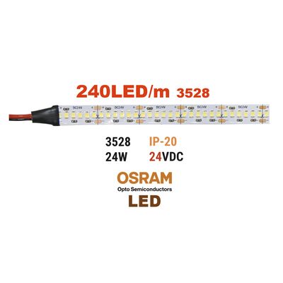 ΤΑΙΝΙΑ LED 5m 24VDC 24W/m 240LED/m ΘΕΡΜΟ IP20(OSRAM LED)