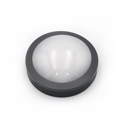 LED ΠΛΑΦΟΝΙΕΡΑ PC ΣΤΡΟΓΓΥΛΗ Φ170mm 12W 3000Κ IP65 ΓΚΡΙ