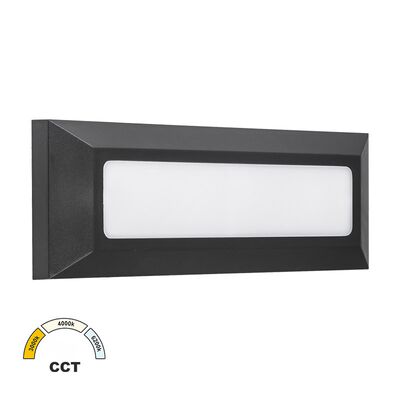 LED ΦΩΤΙΣΤΙΚΟ PC ΕΠΙΤΟΙΧΟ ΟΡΘΟΓΩΝΙΟ 4W CCT IP65 ΓΡΑΦΙΤΗΣ