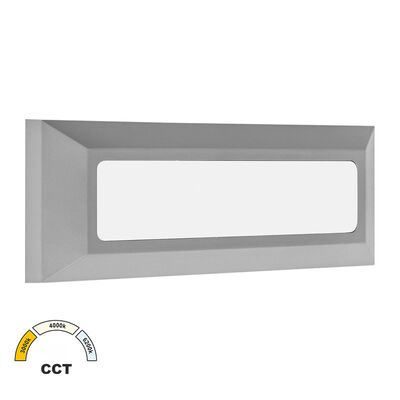 LED ΦΩΤΙΣΤΙΚΟ PC ΕΠΙΤΟΙΧΟ ΟΡΘΟΓΩΝΙΟ 4W CCT IP65 ΓΚΡΙ