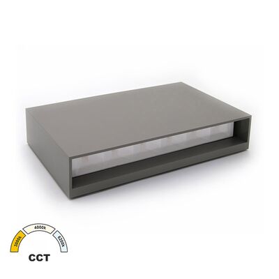 LED LUMINAIRY PC RECTANGLE UP DOWN 12W CCT IP65 GREY