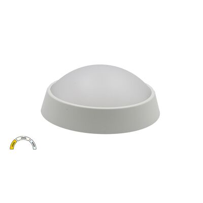 LED ΠΛΑΦΟΝΙΕΡΑ PC ΣΤΡΟΓΓΥΛΗ Φ180mm 15W CCT IP65 ΛΕΥΚΗ