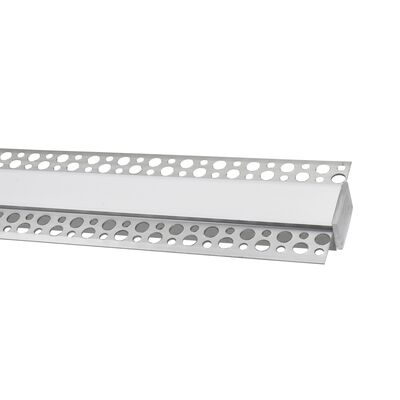 Trimless Recessed Led profile 2m wide size for led strips max W:20mm SET WITH 2 END CAPS AND FROSTED (MAT) COVER