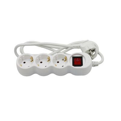 ΠΟΛΥΠΡΙΖΟ ΜΕ ΔΙΑΚΟΠΤΗ+ΚΑΛΩΔΙΟ 3x1mm² 1.5μ 3 ΣΟΥΚΟ ΛΕΥΚΟ