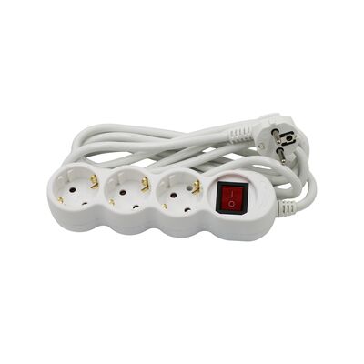 ΠΟΛΥΠΡΙΖΟ ΜΕ ΔΙΑΚΟΠΤΗ+ΚΑΛΩΔΙΟ 3x1.5mm² 3μ 3 ΣΟΥΚΟ ΛΕΥΚΟ
