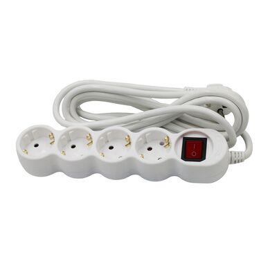 ΠΟΛΥΠΡΙΖΟ ΜΕ ΔΙΑΚΟΠΤΗ+ΚΑΛΩΔΙΟ 3x1.5mm² 3μ 4 ΣΟΥΚΟ ΛΕΥΚΟ