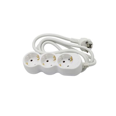 Multisocket with switch 3x1.5mm² 1.5m cable 3schuko white