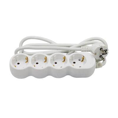 Multisocket with switch 3x1.5mm² 1.5m cable 4schuko white